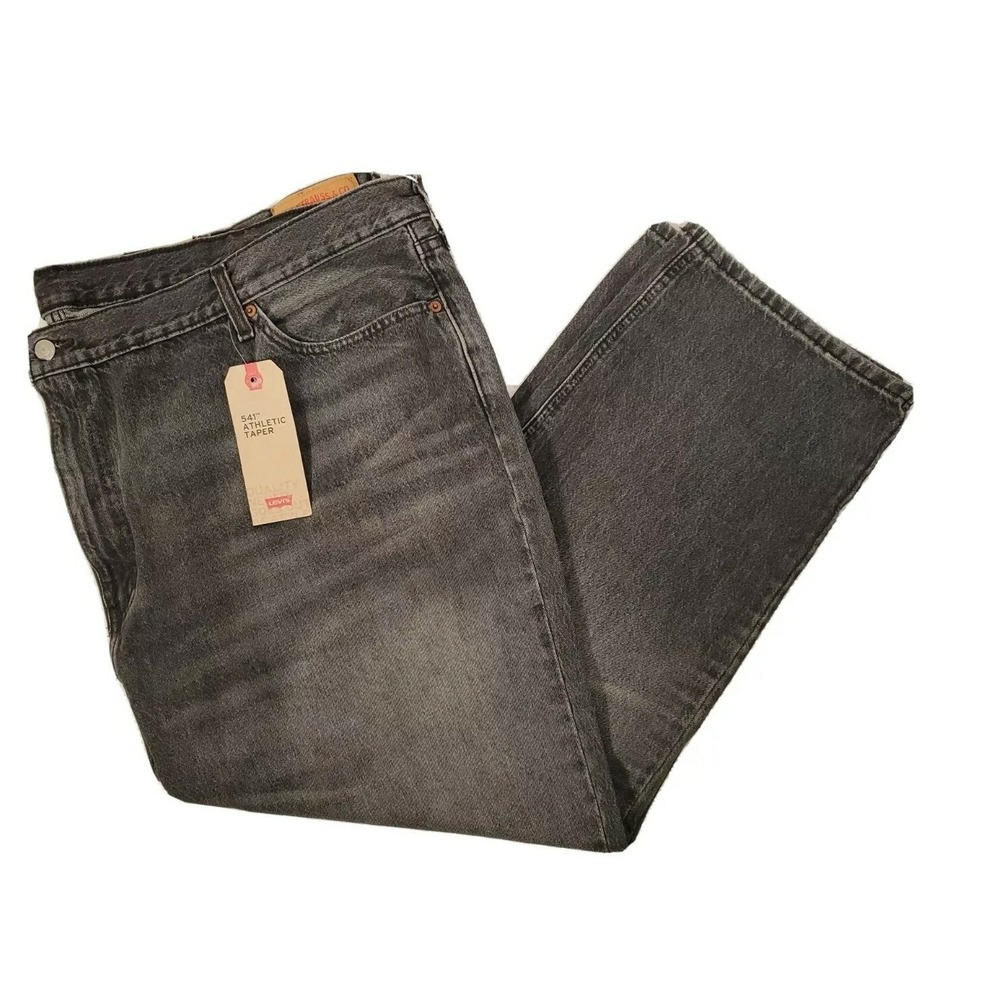 Levis 541 Jeans Men's 52x29 Athletic Fit Taper Black Grout Premium Denim NEW